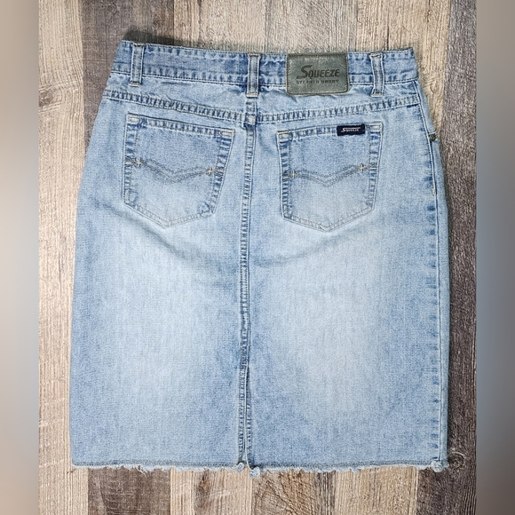 Vintage 90s Y2K   Squeeze Acid Wash Denim Skirt By Stephen Hardy  Size 3 / 4 - Picture 10 of 10